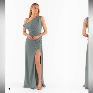 Show me your Mumu Jodie dress deep sage chiffon size medium